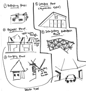proposed roof design and lighting