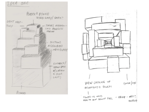 Initial idea on the sculpture that best represents the propsal we created