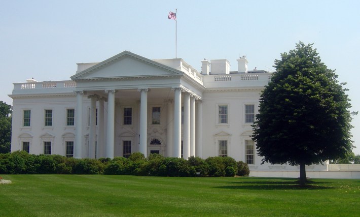 The White House is seen during the heat