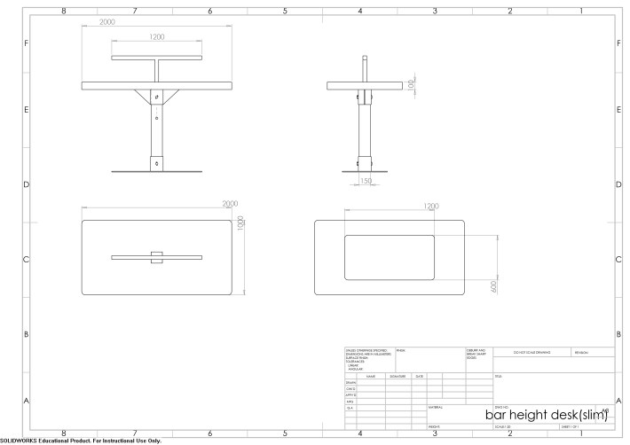 bar height desk(slim) - kyriakos
