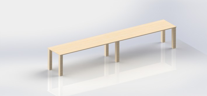 render of long table , full ash